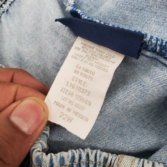 Vintage Lord Isaacs Denim Culotte Shorts 22W Elastic Waist Light Wash Plus Size - Picture 7 of 8